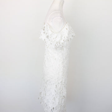 White Full-Lace Bodycon Dress, Size 8 - 0