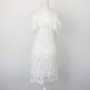 White Full-Lace Bodycon Dress, Size 8-3