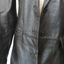 Genuine Leather Black Blazer-Style Jacket, Size S-2