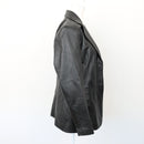 Genuine Leather Black Blazer-Style Jacket, Size S-3