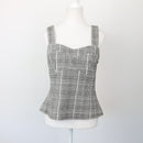 Forever New Black-and-White Plaid Corset-Style Blouse, Size 10-1