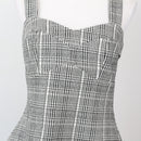 Forever New Black-and-White Plaid Corset-Style Blouse, Size 10-3