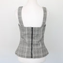 Forever New Black-and-White Plaid Corset-Style Blouse, Size 10-4