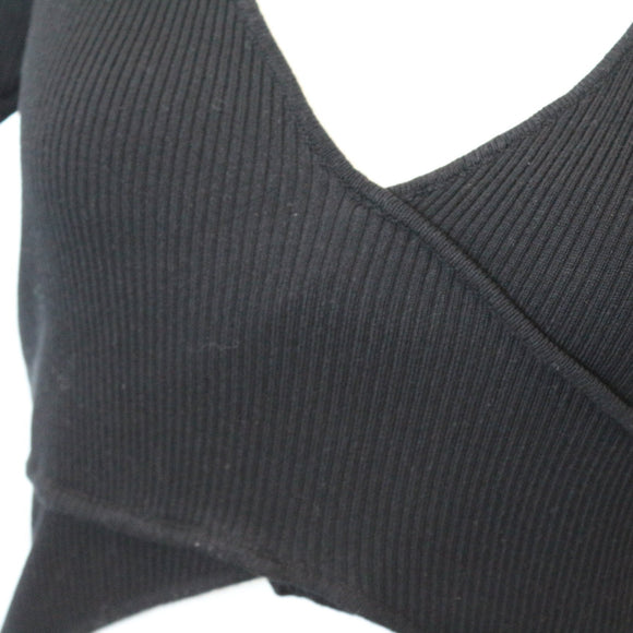 Forever New Black-and-White Plaid Corset-Style Blouse, Size 10