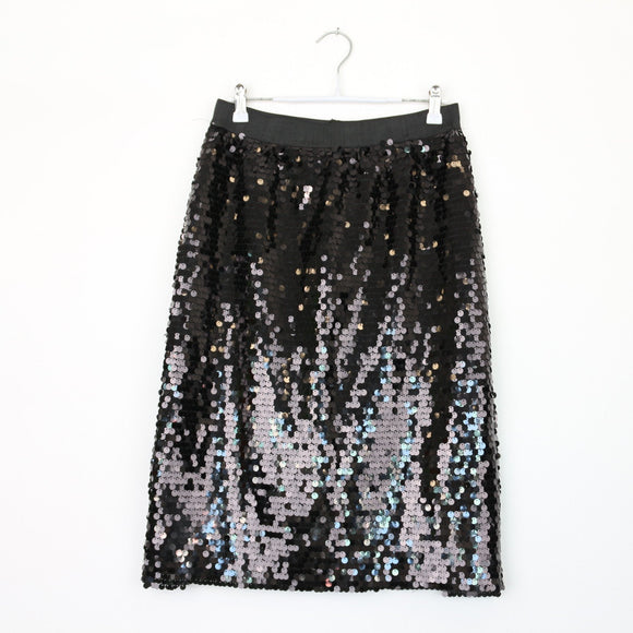 Queenspark Glamour Sparkly Black Skirt, Size S