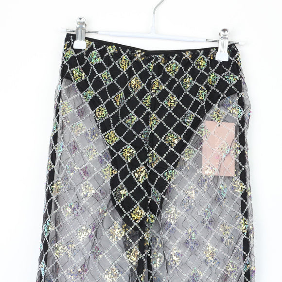 Queenspark Glamour Sparkly Black Skirt, Size S