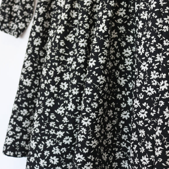Black-and-White Floral Dress, Size 4–5