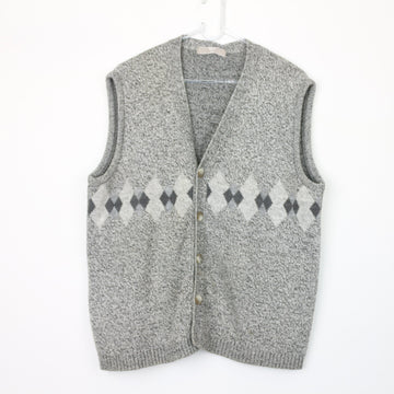 Vintage Woolworths Button-Front Waistcoat Jersey, Size L