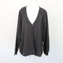 Dark Grey Button-Up Cardigan, Size 4XL-1
