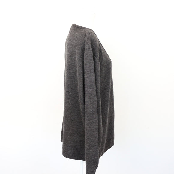 Dark Grey Button-Up Cardigan, Size 4XL
