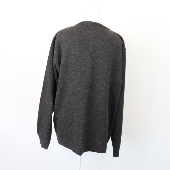 Dark Grey Button-Up Cardigan, Size 4XL