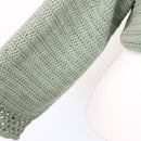 Hand-Knitted Sage Green Cropped Jersey, Size S-2