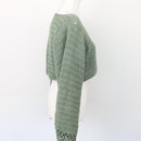 Hand-Knitted Sage Green Cropped Jersey, Size S-3