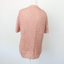 Orange Knitted Short-Sleeve Blouse, Size M-4