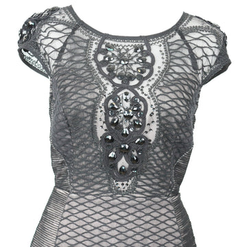 Beige-and-Black Bodycon Dress, Size 8 - 0