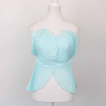 Shein Blue Shell-Style Strapless Top, Size S