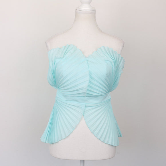 Shein Blue Shell-Style Strapless Top, Size S