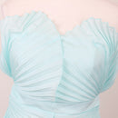 Shein Blue Shell-Style Strapless Top, Size S-5