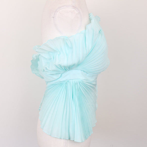 Shein Blue Shell-Style Strapless Top, Size S