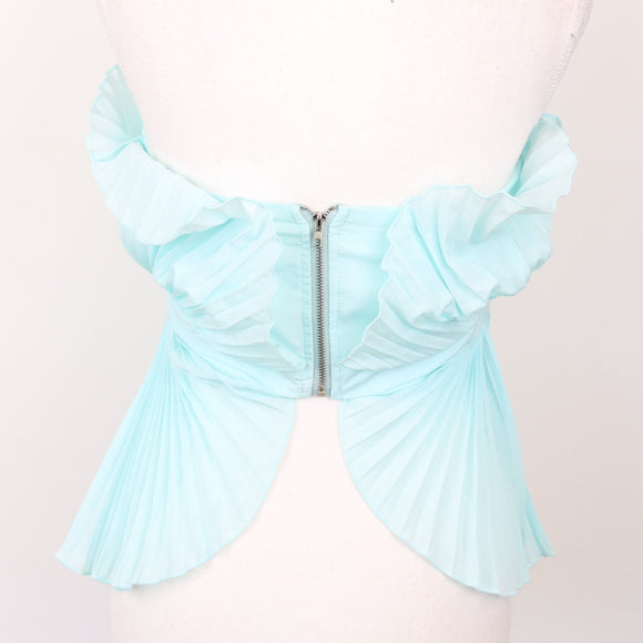 Shein Blue Shell-Style Strapless Top, Size S
