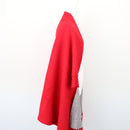 Red and Grey Wool Poncho-3