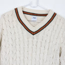 Zara Cable-Knit Varsity-Style Jersey, Size L-2
