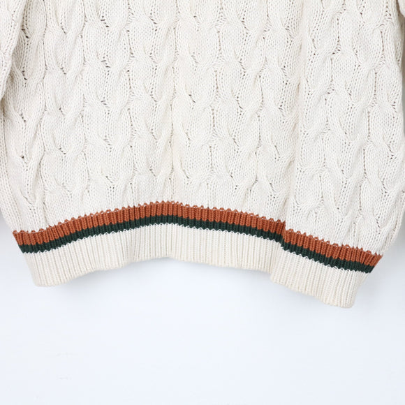 Zara Cable-Knit Varsity-Style Jersey, Size L