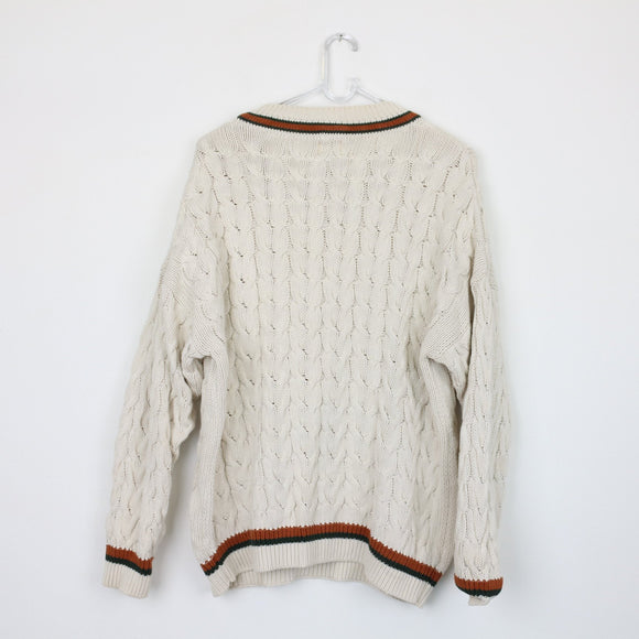 Zara Cable-Knit Varsity-Style Jersey, Size L