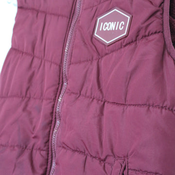 Maroon Puffer Waist Jacket, Size 12–13 - 0