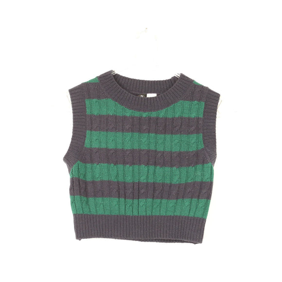 H&M Green and Navy Sleeveless Jersey, Size XS
