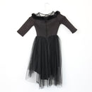 Black Off-the-Shoulder Tulle and Fur Dress, Size 7–8-2
