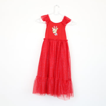 Woolies Kids' Red Reindeer Christmas Dress, Size 5