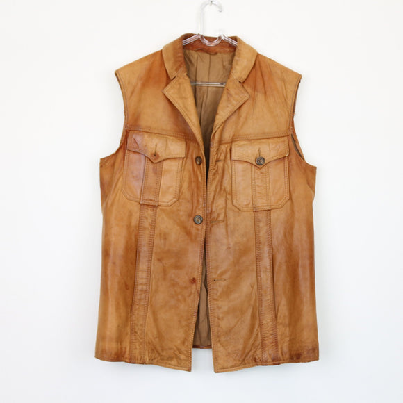 Genuine Leather Waistcoat, Size L