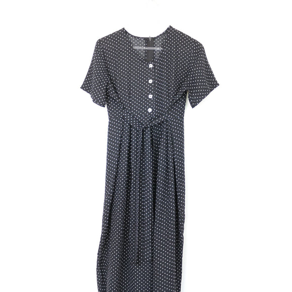 Black and White Polka Dot Jumpsuit, Size L