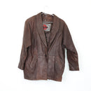 Vintage Genuine Leather Blazer-Style Jacket, Size L-1