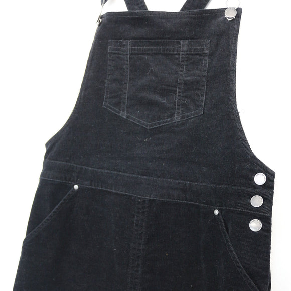Forever New Black Corduroy Dungaree, Size 10