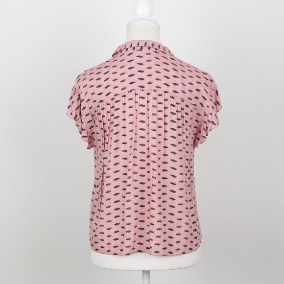 Zara Pink Graphic Blouse | Size XS