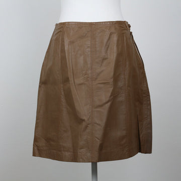 Brown Genuine Leather Skirt | Size S