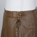 Brown Genuine Leather Skirt | Size S-4