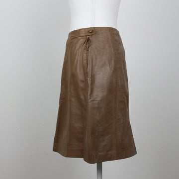 Brown Genuine Leather Skirt | Size S - 0