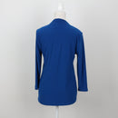 Electric Blue V-Neck Stretch Blouse | Size S-3