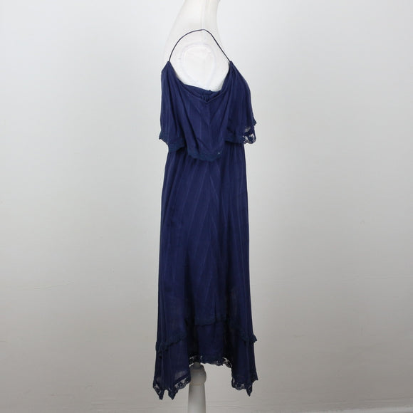 Midnight Blue Plaid Midi Dress | Size S