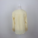 Pastel Yellow Half-Zip Long Sleeve Blouse | Size 32-4