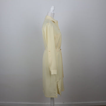 Pastel Yellow Wrap Shirt Dress | Long Sleeve | Size 32 - 0
