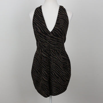Zara Black Glitter Zebra Print Halter Playsuit – Size M