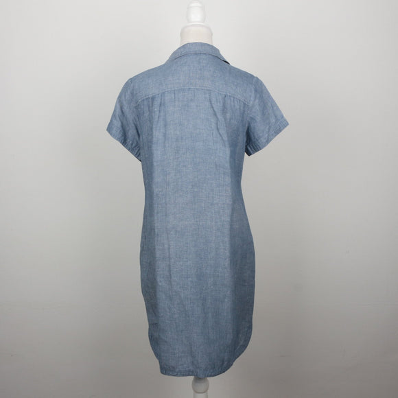 Banana Republic Chambray Linen Short-Sleeve Button-Down Shirt Dress – Size 8