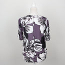 Poetry Mauve & White Bold Tropical Floral Print Short-Sleeve Blouse – Size 8-3