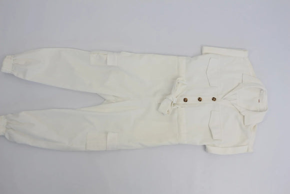 White Denim Jumpsuit | Sizes S–XL | Brand New