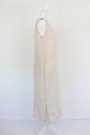 Cream midi length 100% linen dress - XS-6