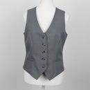 Steel Grey Five-Button V-Neck Tailored Suit Waistcoat with Welt Pockets – Size 32-1